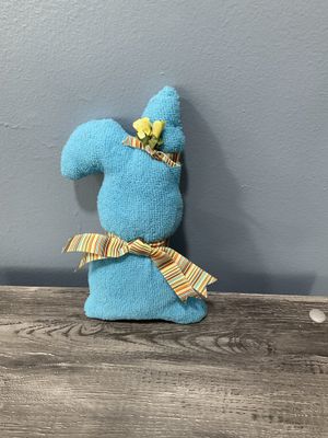 725 Rabbit Dark Blue w/Striped Ribbon Tie 4.5x1x8.5