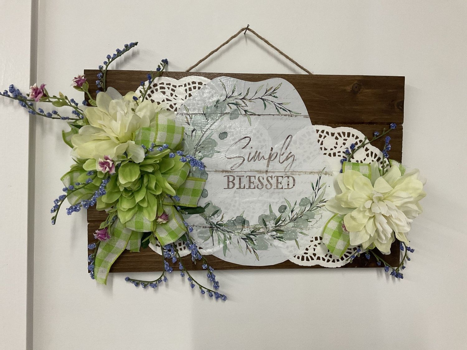 Wood Sign &quot;Simply Blessed&quot;