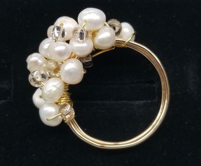 OTD Beaded Ring with Metal Band