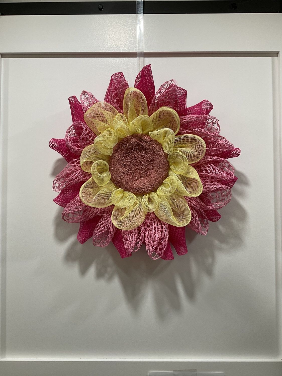 Orange &amp; Pink Sunflower Pancake Wreath