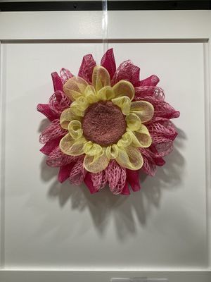 Orange &amp; Pink Sunflower Pancake Wreath