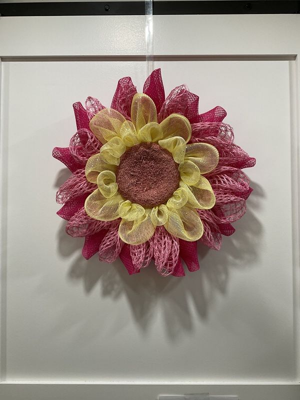 Orange &amp; Pink Sunflower Pancake Wreath