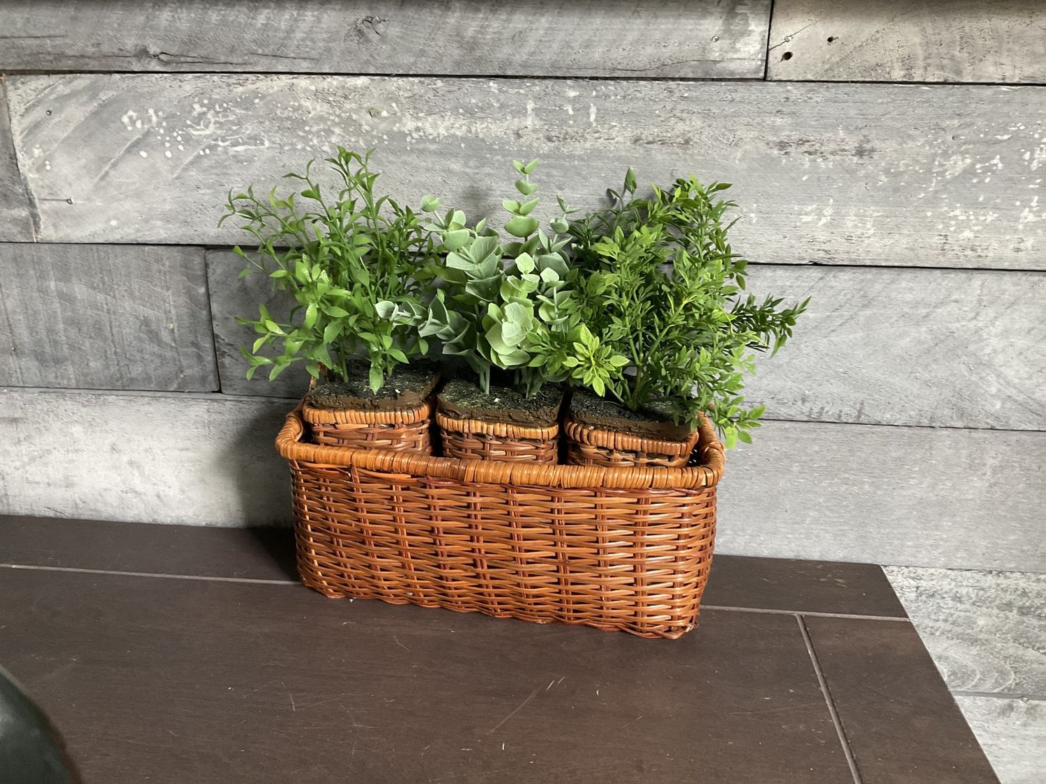 Plants Wicker 3 Plant Basket
