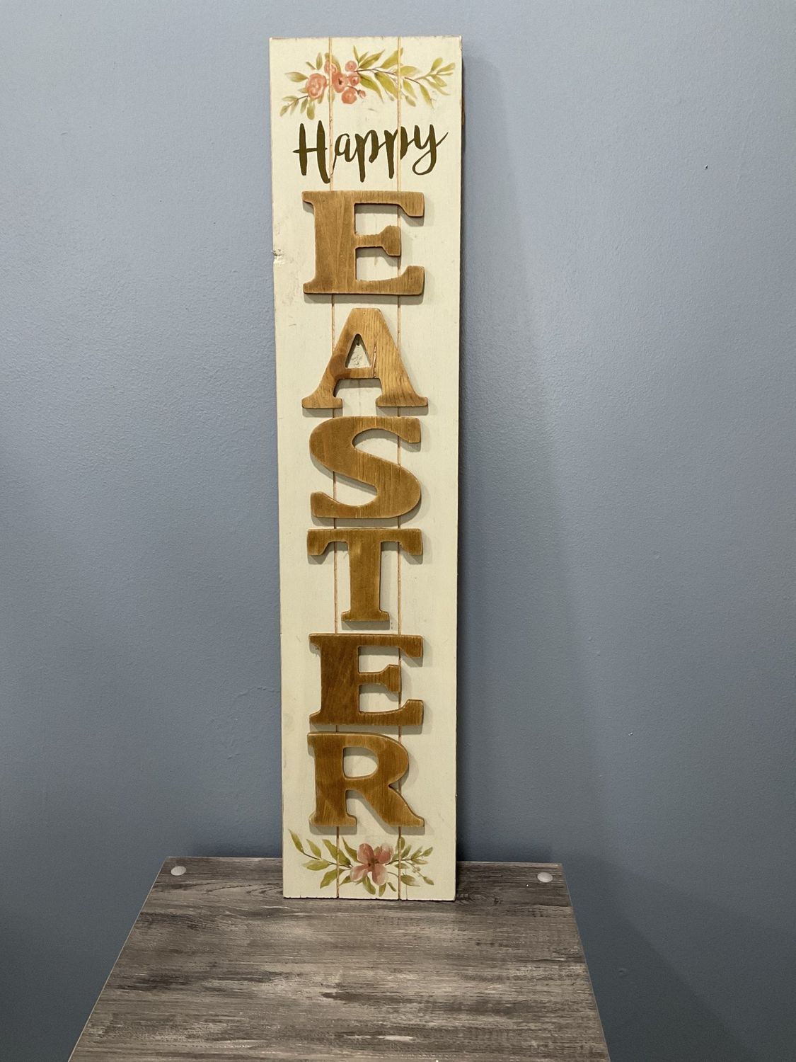 522 523 Sign 6.5x31-&quot;Happy Easter&quot; in Wooden Blocks