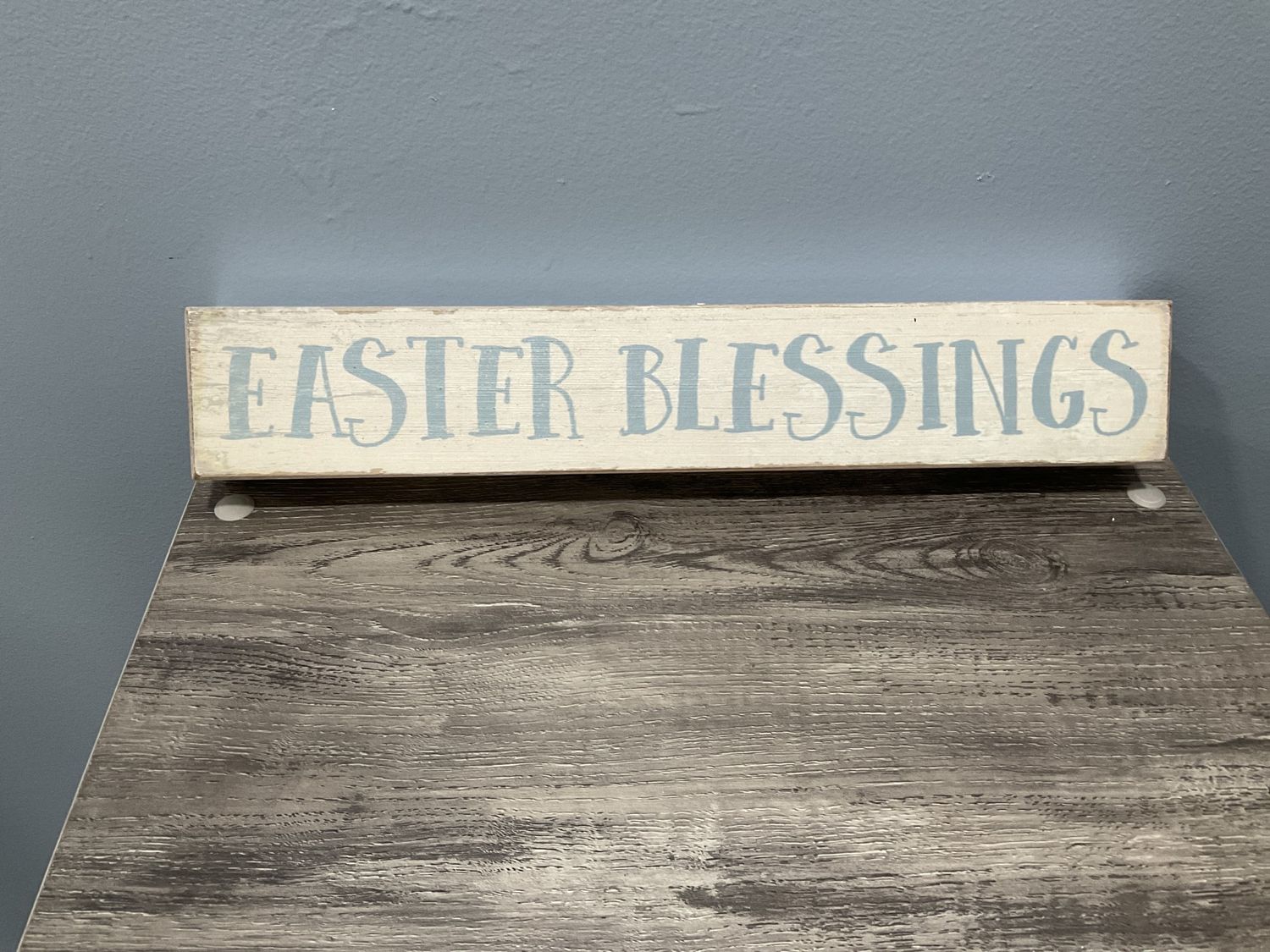 463 Sign 15x2.5-White and Blue &quot;Easter Blessings&quot;