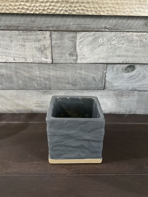 Ceramic Square Planter Box - Grey 5&quot; Top
