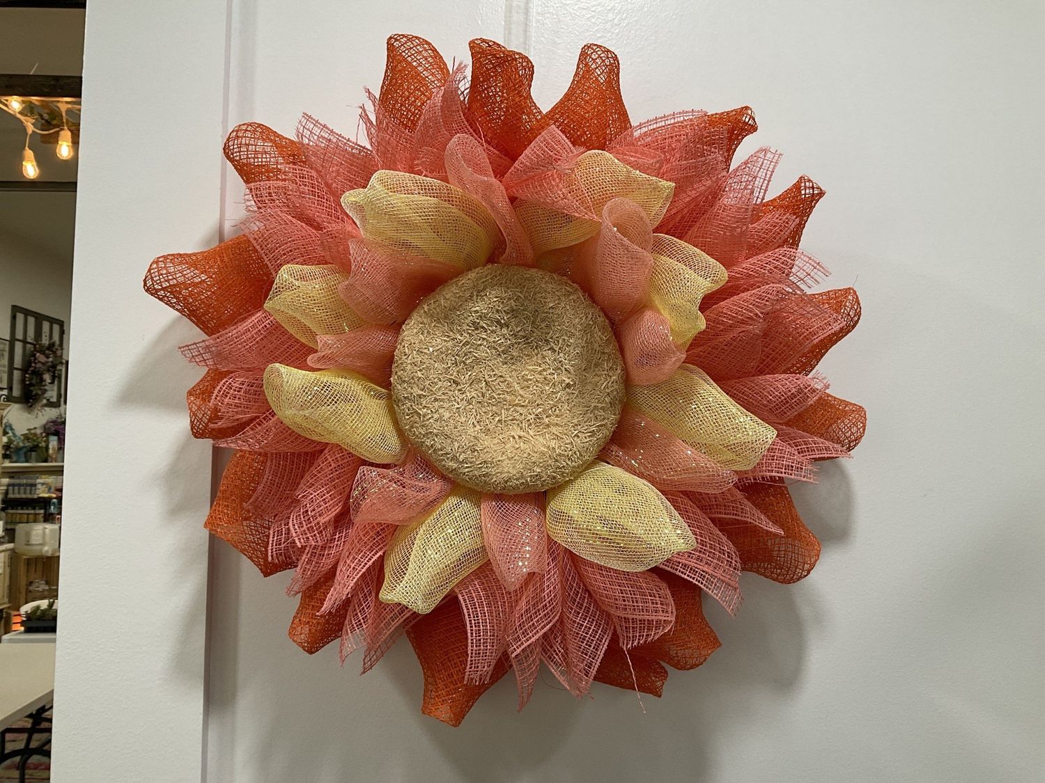 Orange &amp; Yellow Sunflower Pancake Wreath
