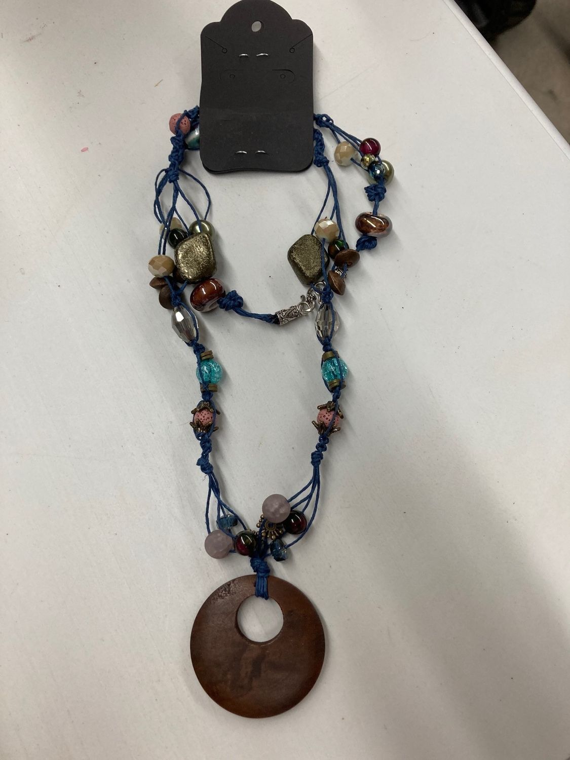 N26 /dark Blue Macrame Necklace
