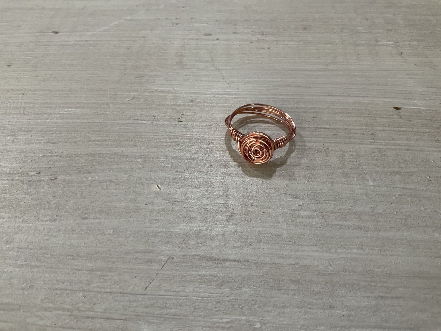 B17 Hand Crafted Metal Ring Rose Tone 8