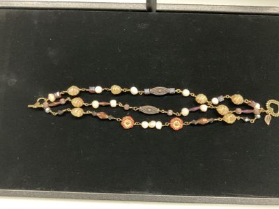 OTD B33 Bracelet-Multi Strand Earth Tone Beads