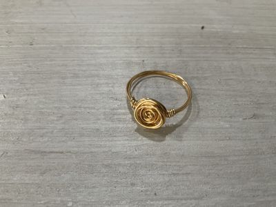 B17 Hand Crafted Metal Rings Gold Tone 11