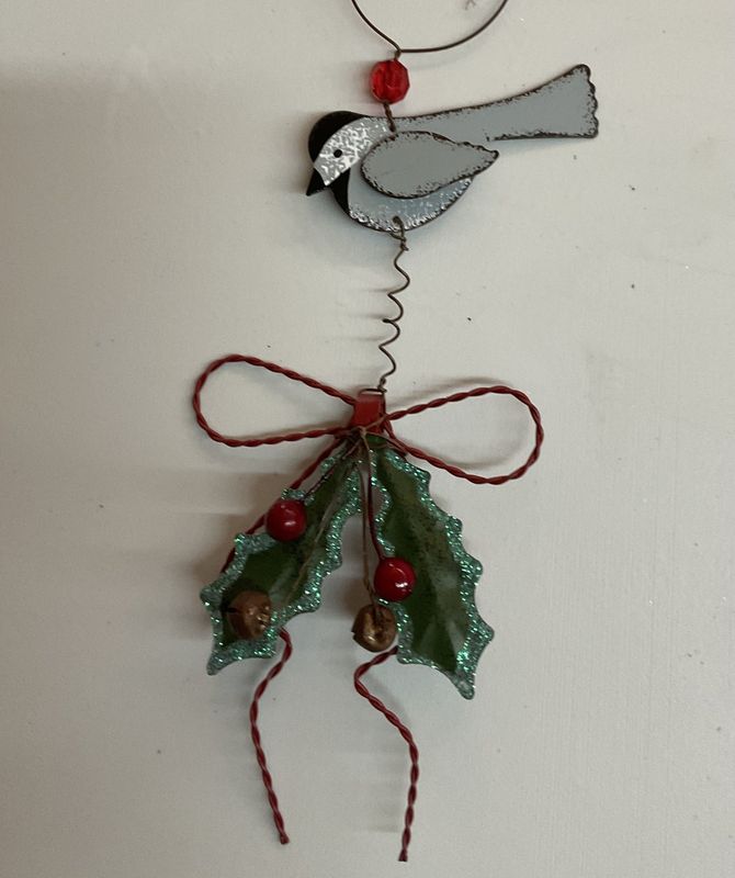 Christmas Bird Tin Ornament - Choice of Bird 1x3&quot;