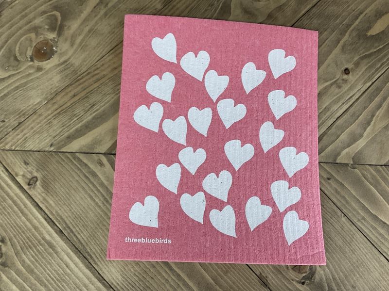 Love Ya on Pink Swedish Dishcloth