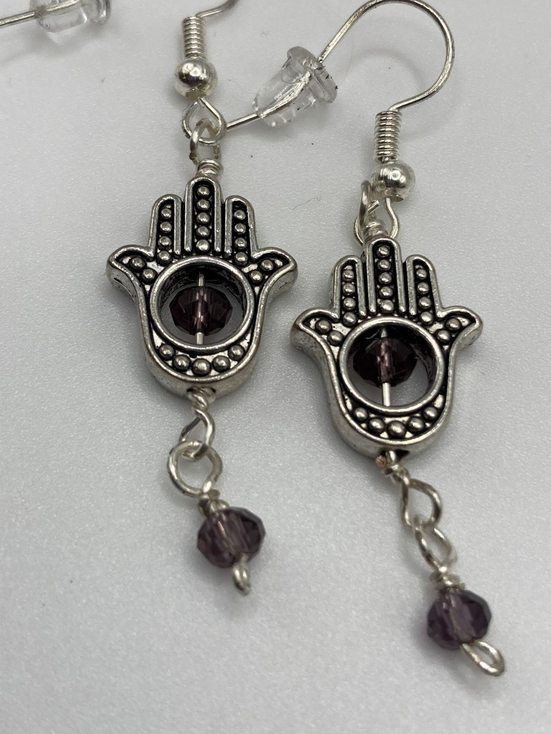 HE4 Black Hamsa Earrings