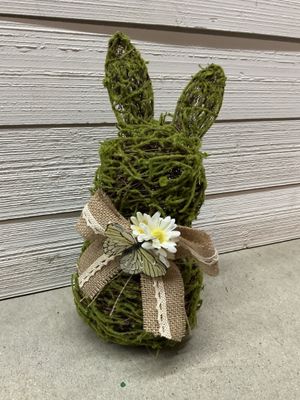 W-MNFT Grapevine and Moss Easter Bunny with Butterfly