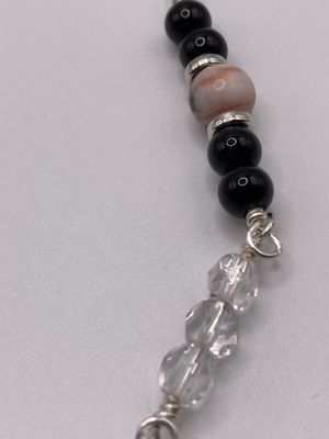 N203 Multi Strand Pink Zebra Jasper Necklace