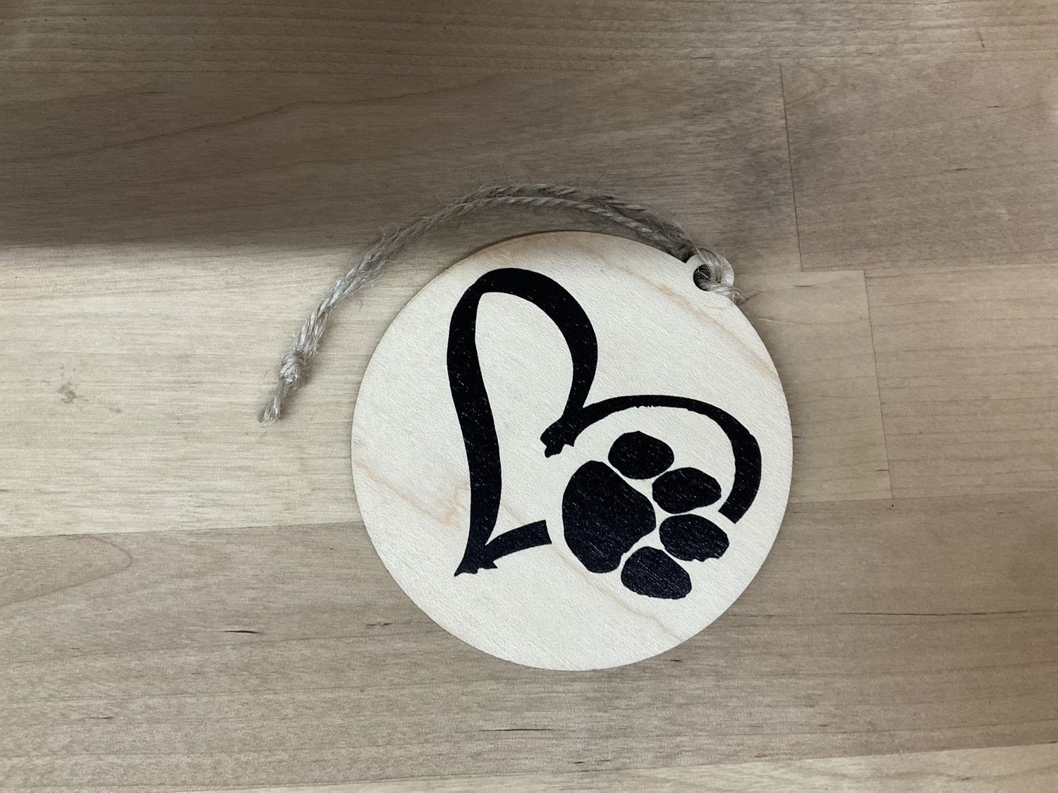 Ornament - Puppy Heart wood Ornament