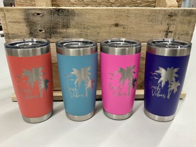 W-DS 20 oz Beach Vibes Coffee Cup w Palm Trees