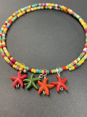 OTD Ch006 Multi Color Beads with Starfish Charm Choker