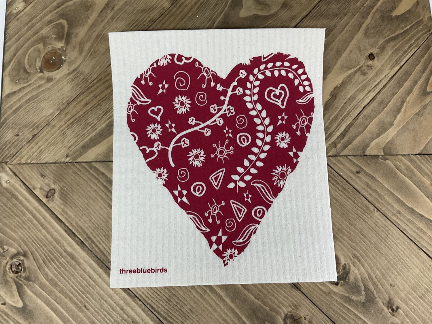 Big Heart Swedish Dishcloth