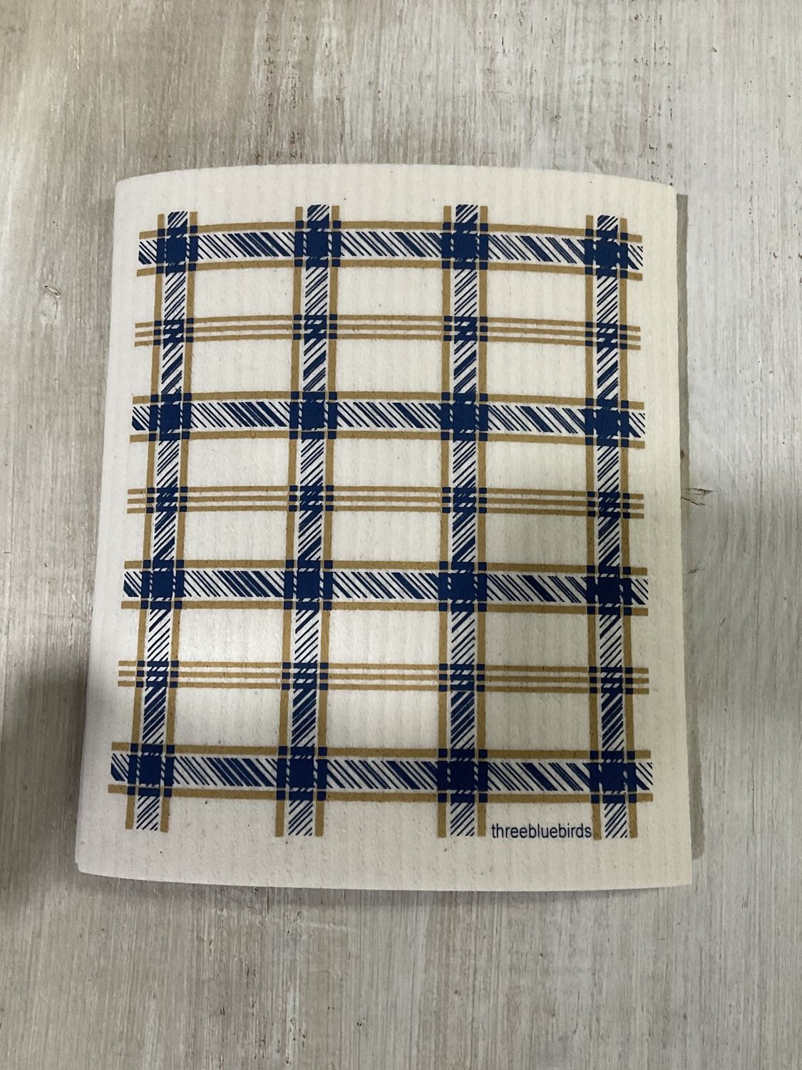 Blue Plaid Swedish Dishcloth