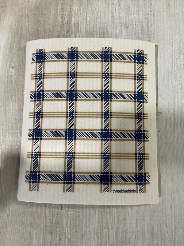 Blue Plaid Swedish Dishcloth