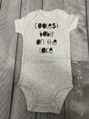 Coolest Baby On the Lake 6-9 months Light Gray