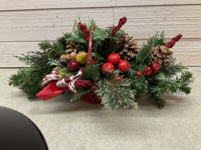 Centerpiece Christmas w Fruits &amp; Pinecones