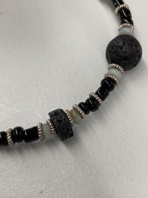 OTD MWB003 Lava Beads with Avertine and Jasper Bead Bracelet