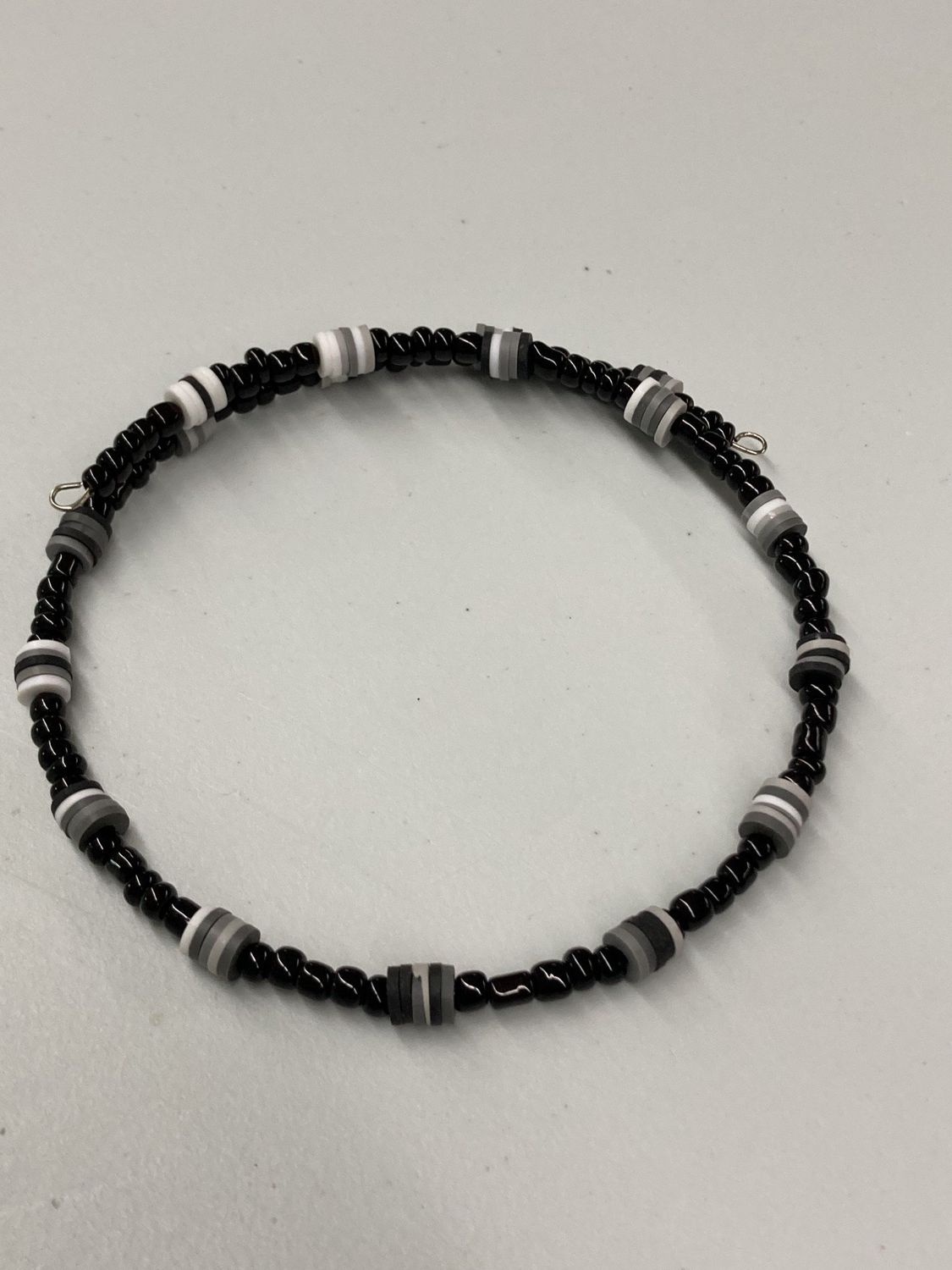 Ch004 Black Beads and Heishi Bead Choker
