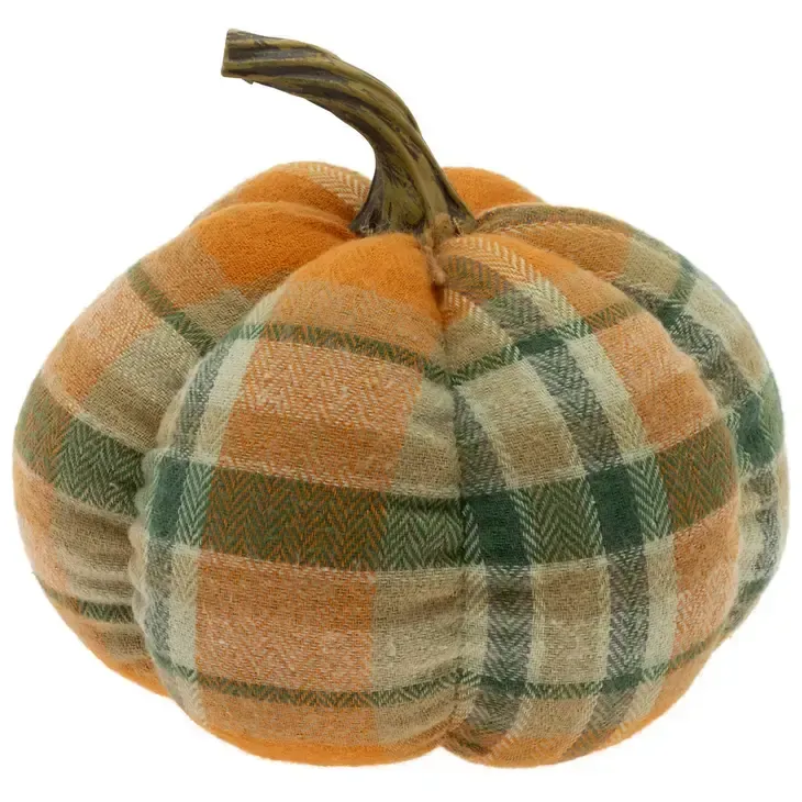 5.5&quot; Autumn Plaid Pumpkin Fall / Thanksgiving