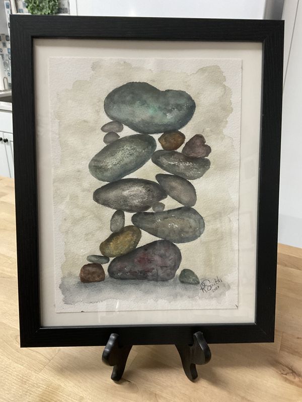 #05 11x 14 Framed moody rocks