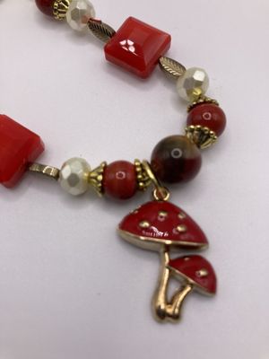 OTD Golden Red Mushroom with center bead of Jasper