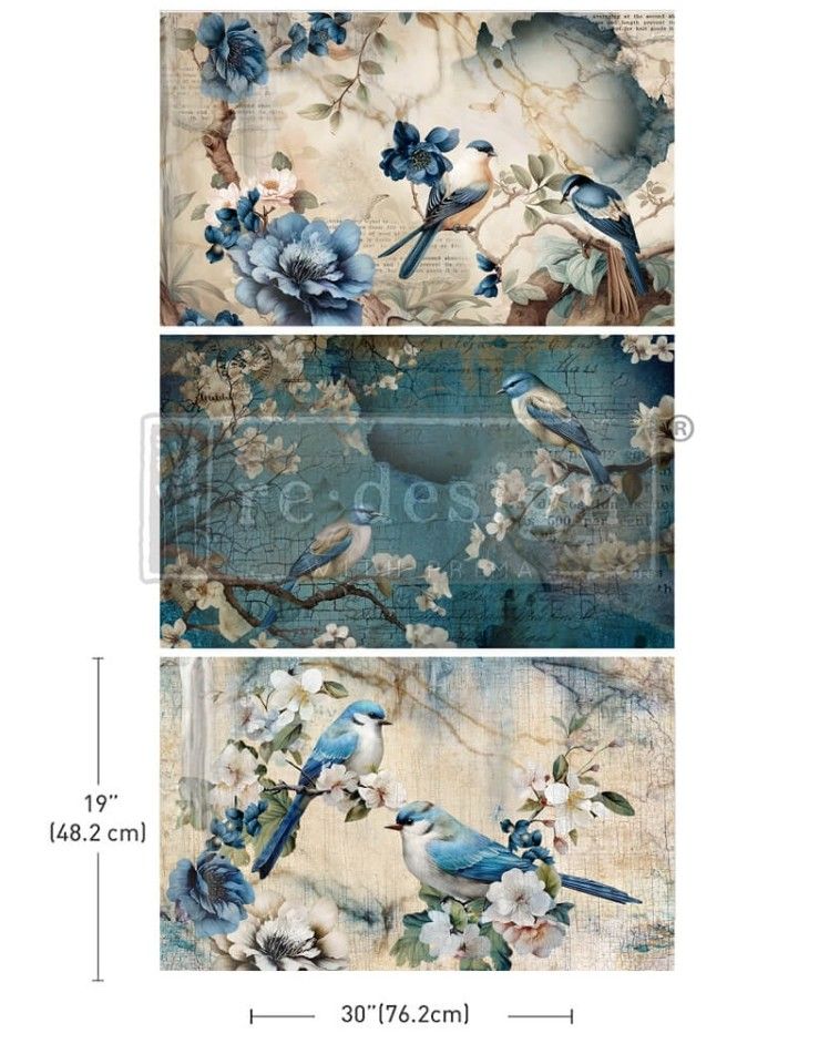 Decoupage Tissue Paper - Sapphire Wings