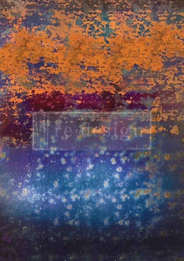 Decoupage Fiber - Rustic Blue Rust