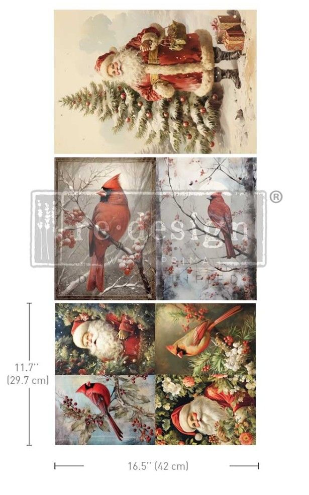 Decuopage Fiber - Festive Cardinal