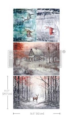 Decoupage Fiber - Dashing through the pines