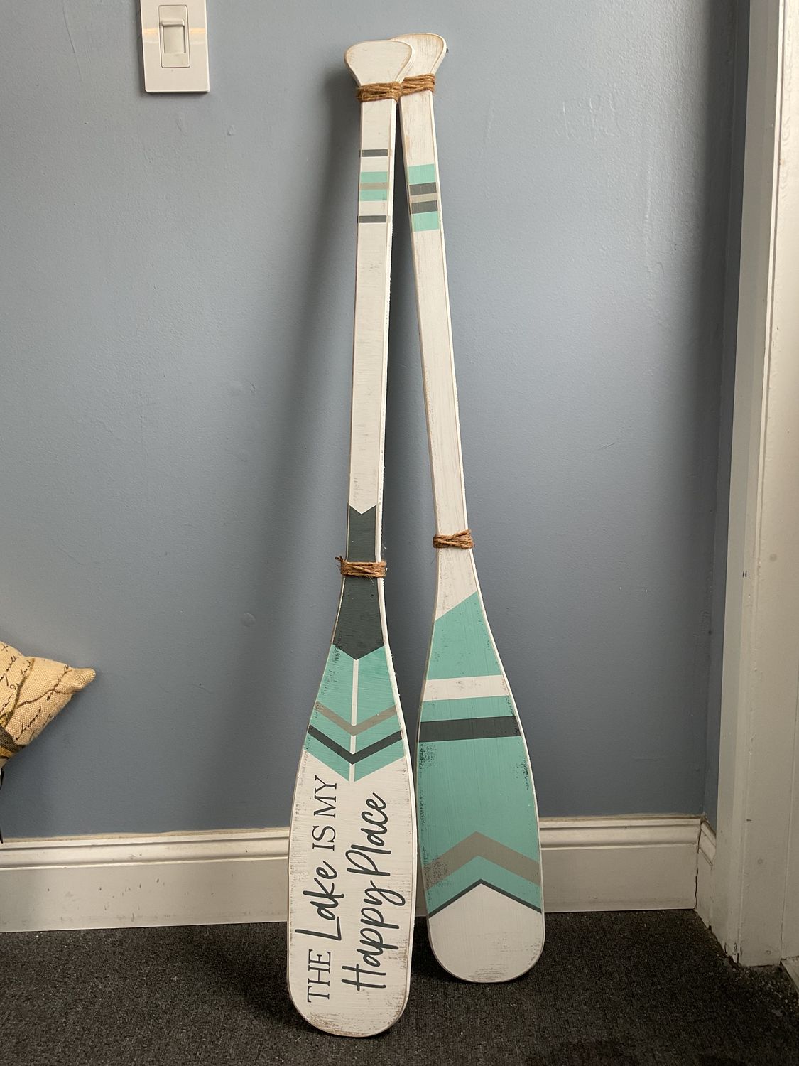 W-JD Boat Oars 2 pc. - The Lake is My Happy Place