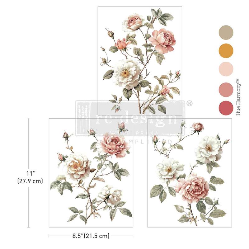 Creamy Blush Blooms Middy Transfer