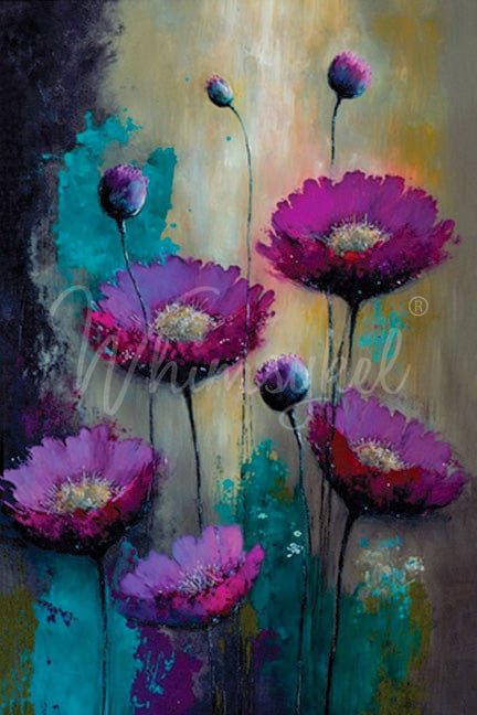 Whimsykel Purple Poppies Decoupage Tissue Paper