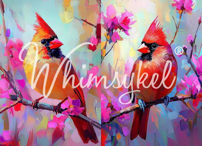 whimsykel Cardinal Companions Bird Decoupage Tissue Paper