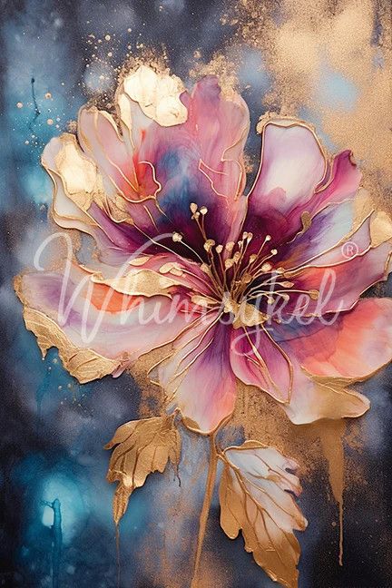 Whimsykel Floral Metallic Ink Decoupage Tissue Paper