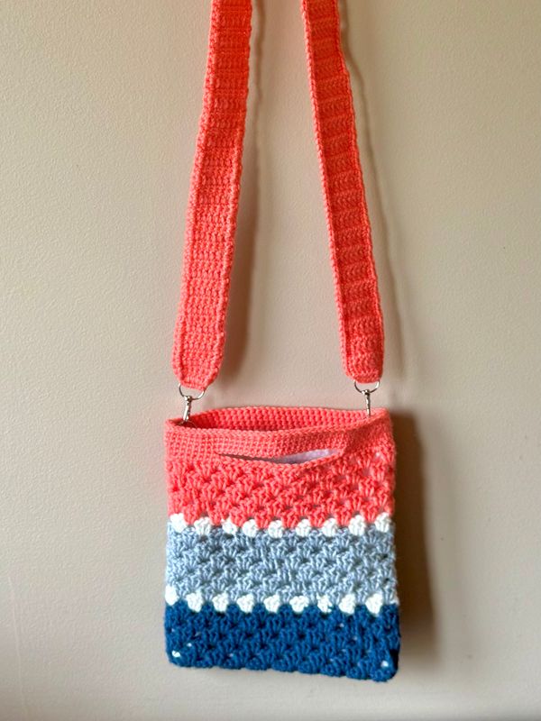 Coral Striped Crossbody