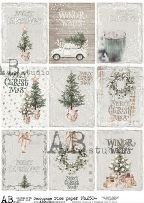 FFFPA A4  White Christmas Icons Rice paper