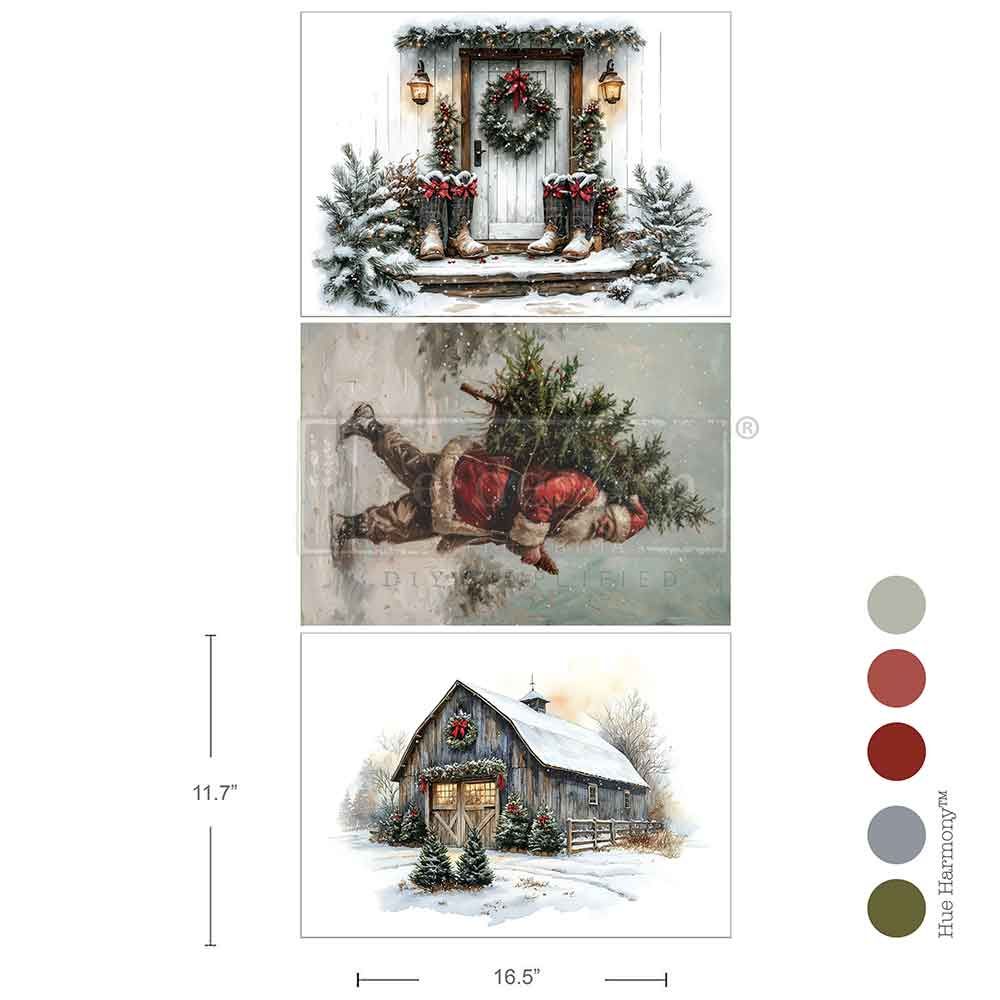 Santa&#39;S Woodland Stroll Decoupage Fiber