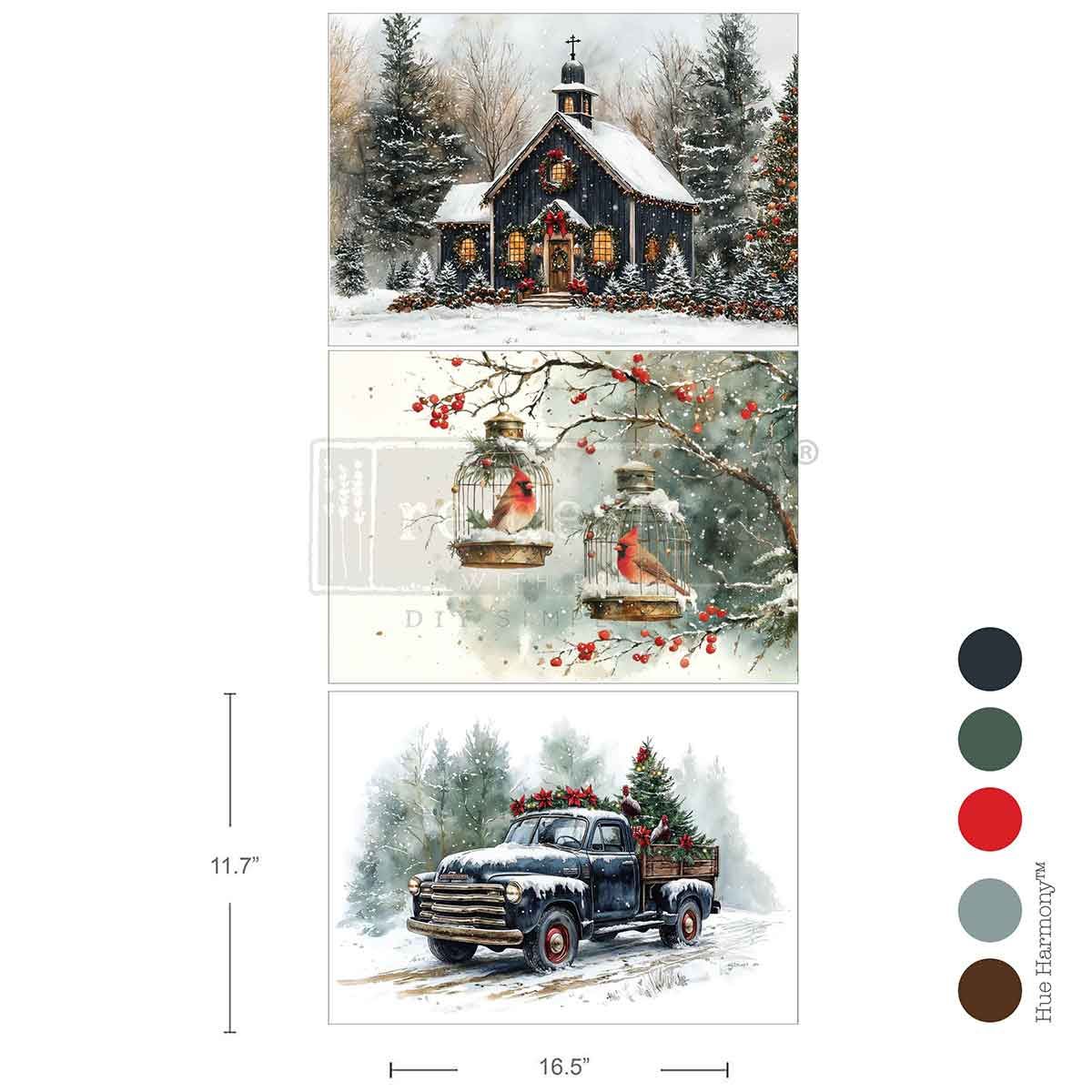 Christmas Blessings Decoupage Fiber Pack