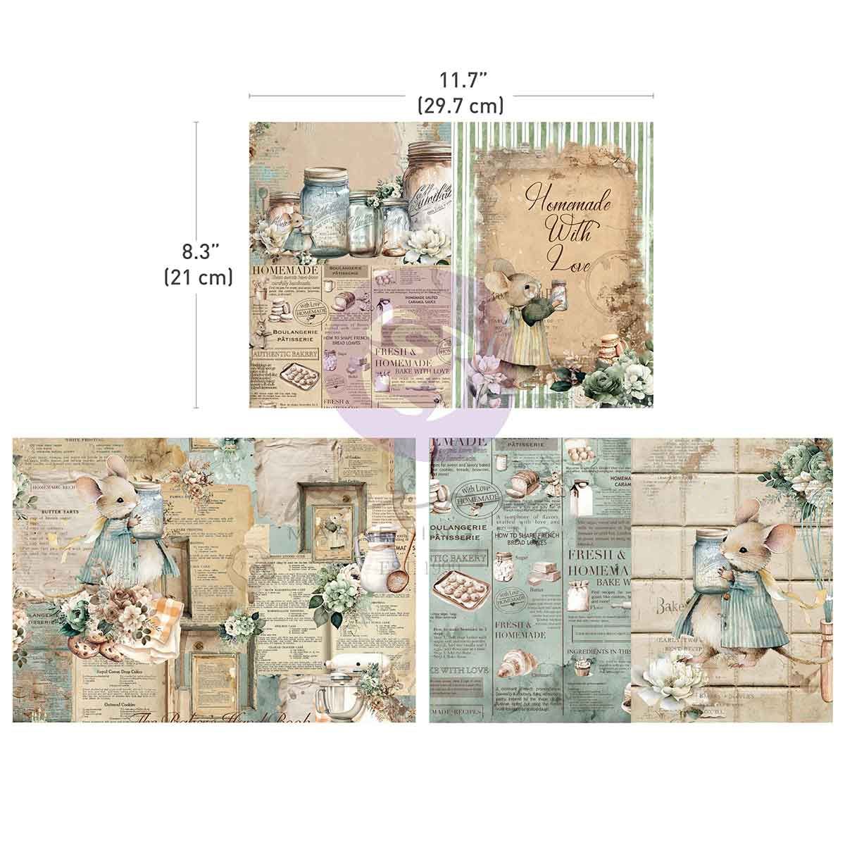 A4 The home Baker Collection  Decoupage Fiber