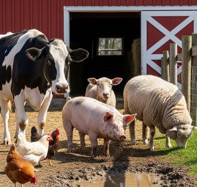 FFFPA A4 Barn Yard Animals Decoupage Rice Paper