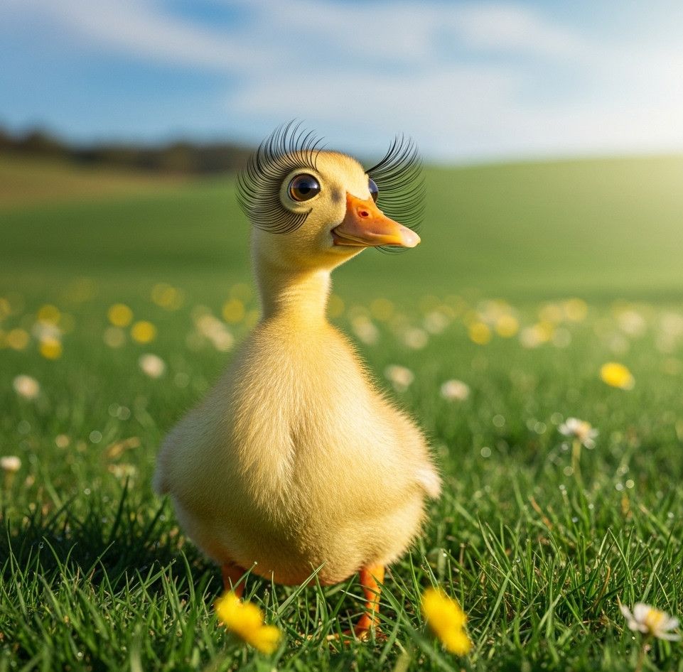 A4 FFF Duck with eyelashes