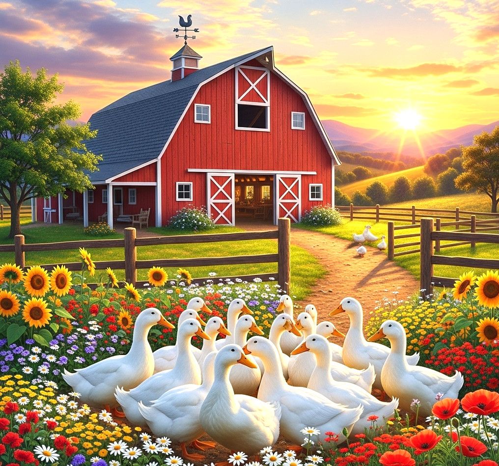 A4 FFF Barn/ Farm Ducks